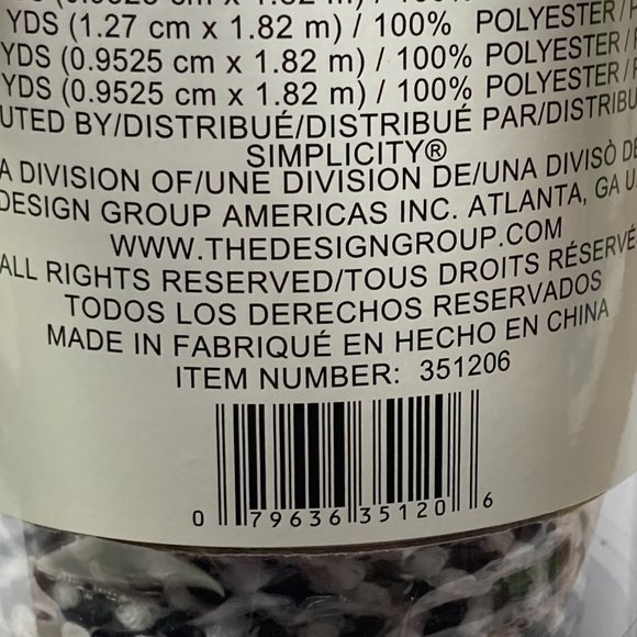 Black & White Coordinated Trim Ribbon 5 Rolls 2 Yards Each Flower Polka Dot - Picture 10 of 11